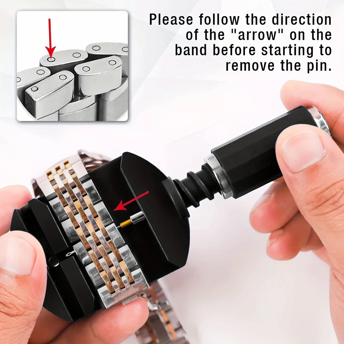 Watch Link Removal Tool Kit, Watch Band Tool Strap Chain Pin Remover Repair Tool Kit for Watch Band Strap Adjustment, Watc