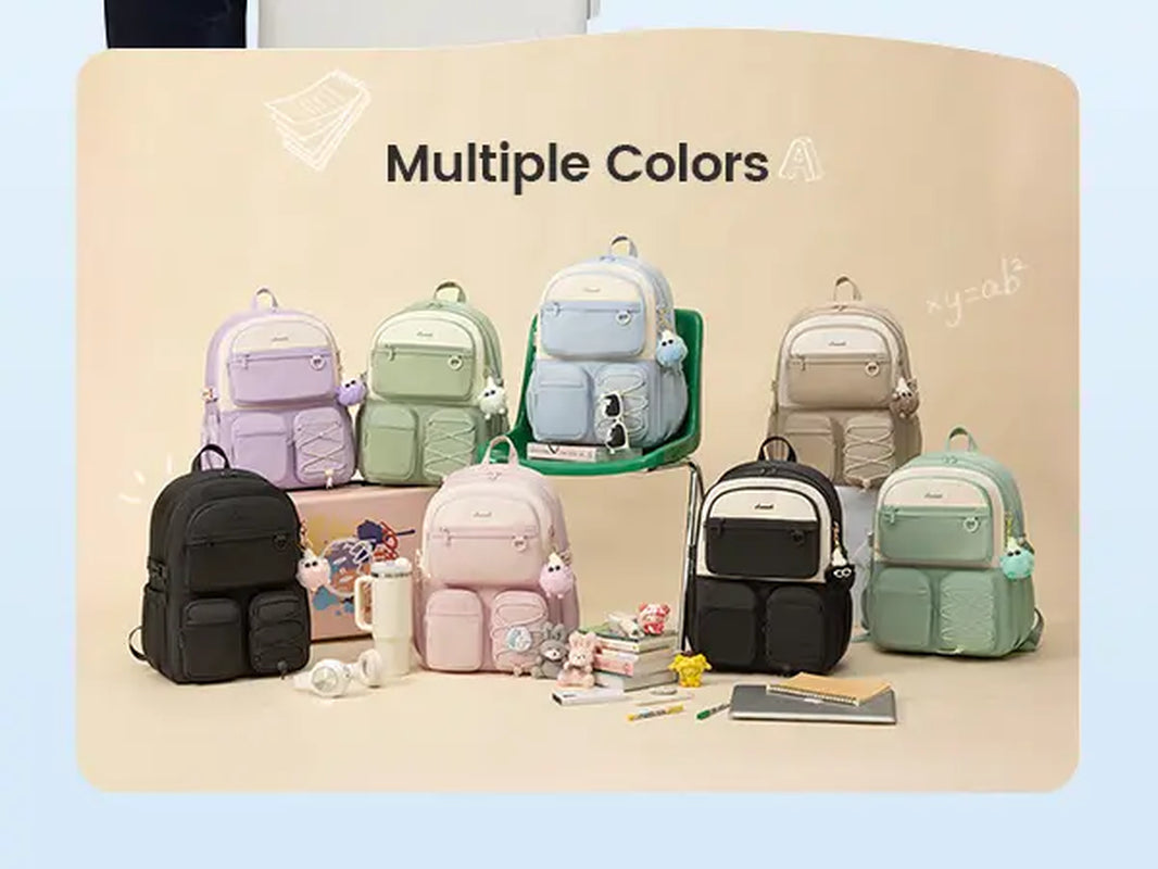 LOVEVOOK School Backpack for Teen Girls, Student Cute Bookbag Purse for Middle High School, 15.6 Inch Laptop Kid Backpack Back to School with Large Cup Holder, College Travel Bag