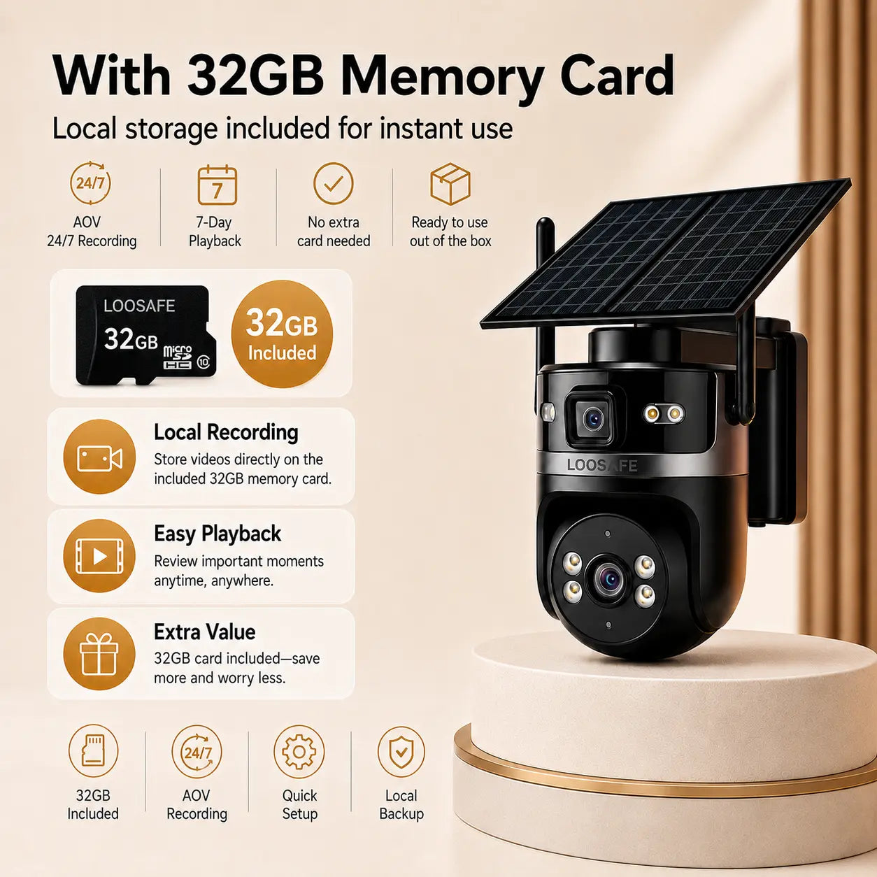 4G LTE Cellular Solar Security Camera, Dual Lens 2K HD Video, No Wifi Needed, Motion Activated, Color Night Vision, 4G Data Card Included, Outdoor CCTV for Remote Areas, Solar Powered with Easy Setup