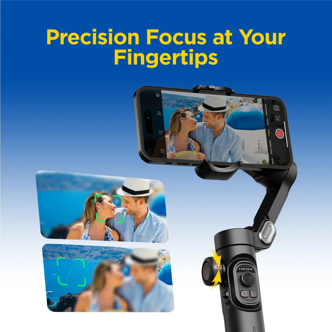 AOCHUAN 3-Axis Gimbal Stabilizer for Smartphone, Gimbal W/Rgb Magnetic Fill Light Upgraded Face Tracking Focus Wheel Foldable Iphone Gimbal for Iphone/Android Phone Gimbal Vlog Recording Smart XE-3