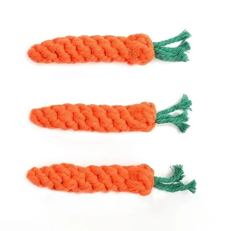 Carrot Shape Dog Chew Toys Cotton Rope Toys for Indoor Dogs Cat Toys Dog Accessories Pet Knot Toy for Dog and Cat Indoor Toys
