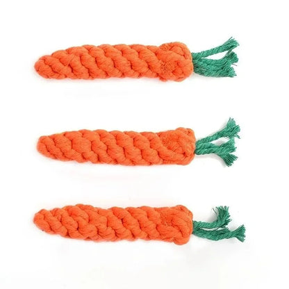 Carrot Shape Dog Chew Toys Cotton Rope Toys for Indoor Dogs Cat Toys Dog Accessories Pet Knot Toy for Dog and Cat Indoor Toys