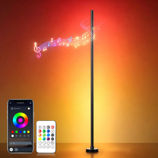 Corner RGBIC Floor Lamp - Minimalist Style.Supports App and Remote Control, Featuring Stepless Dimming, Timer Functions, and Music Sync Modes.Ideal for Living Rooms, Bedrooms, Game Rooms, Home Offices, and Party Decor Summerwins
