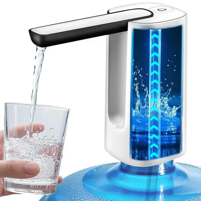 Large Bucket Water Dispenser, Rechargeable USB Automatic Water Dispenser, Portable and Quiet, Compatible with 1.5-Liter to 18.9-Liter Bottles, Suitable for Home, Office, and Camping