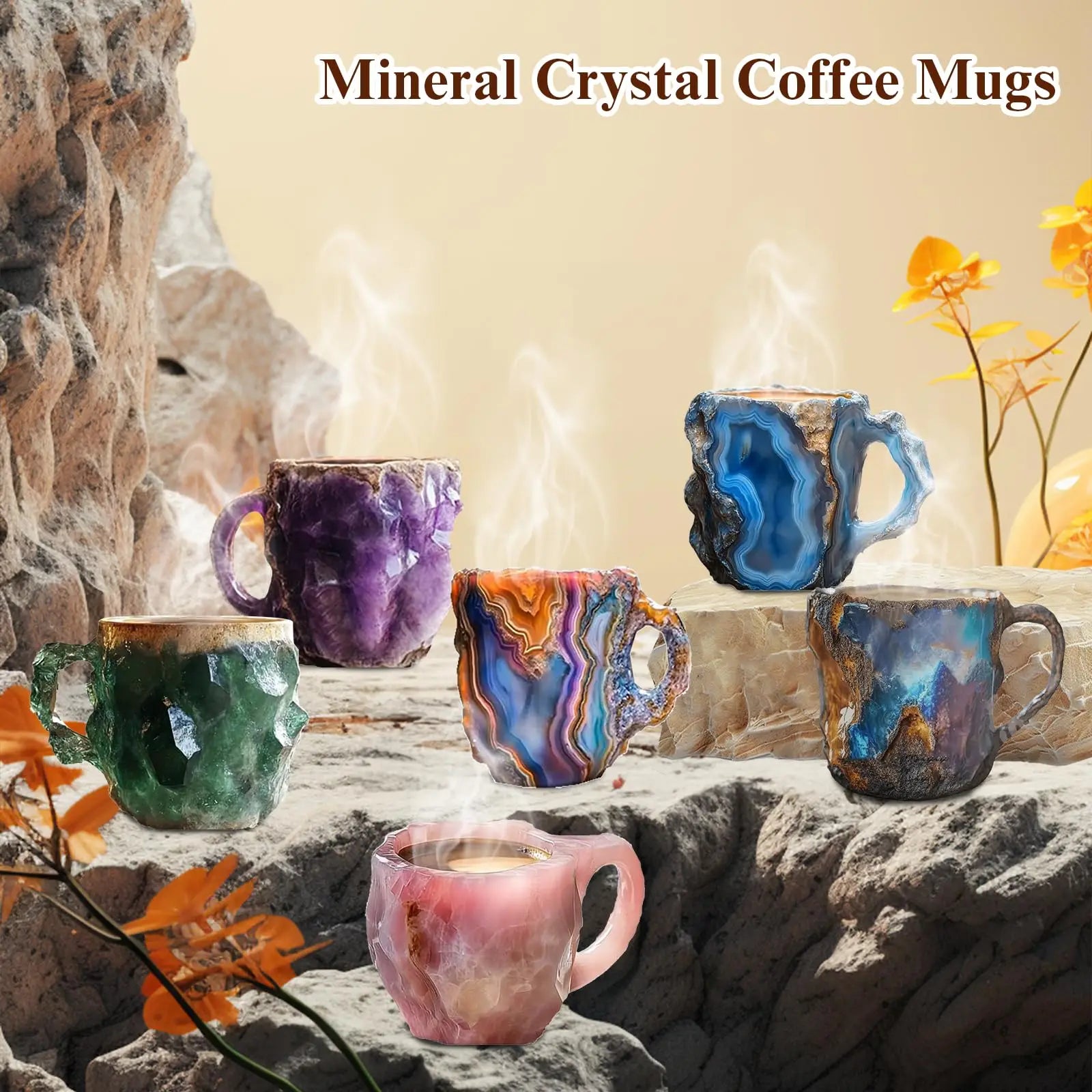 Mineral Crystal Coffee Mug 2025 New Multi-Colored Elegant Crystal Christmas Mugs Gift for Home and Office Kitchen Supplies