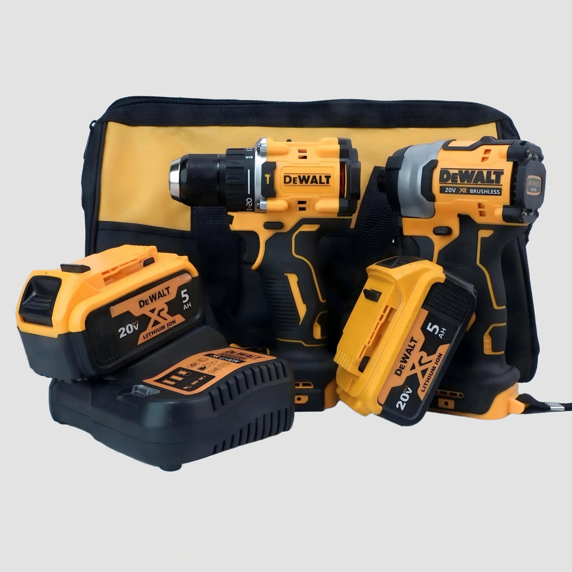 DEWALT DCF805 Hammer Drill and DCF850 Impact Driver Combo Kit 20V Brushless Power Tools Battery Charger