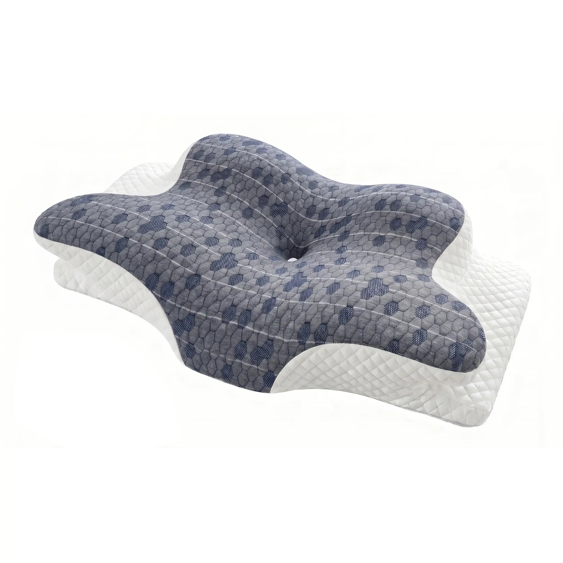 Cooling Slow-Rebound Memory Foam Cervical Neck Standard Pillow - 9-Hole Ventilation, Cotton Washable Cover, Ergonomic Adjustable Fit, Spinal Alignment, Sleeping Pain Relief for Side & Back Sleepers, Machine Washable, Breathable (Pillows for Sleeping)