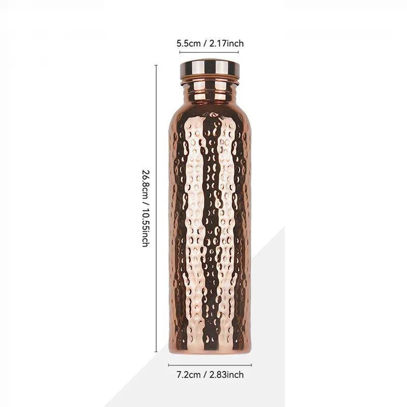Copper Water Bottle Drinking Hammer, Handmade Stainless Steel Travel Cup, Hiking Water Bottle, Sports Bottle, 27 Ounces, Durable and Portable Design, Perfect for On-The-Go Use