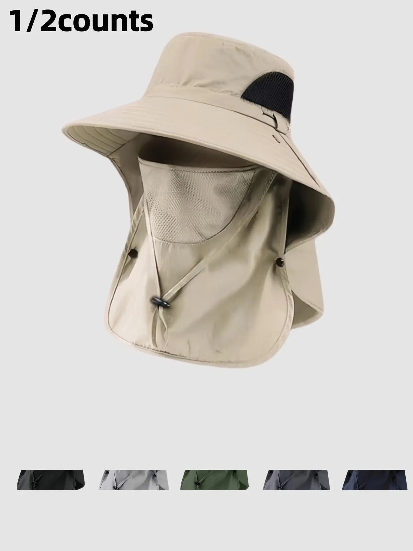 Men'S Summer UV Protection Wide Brim Fishing Hat, Outdoor Sunshade Cap for Hiking & Fishing, Breathable Quick-Dry Fashionable Lightweight Sun Hat, Sun Bucket Hat, Adjustable Sun Cap, Sunscreen Hat