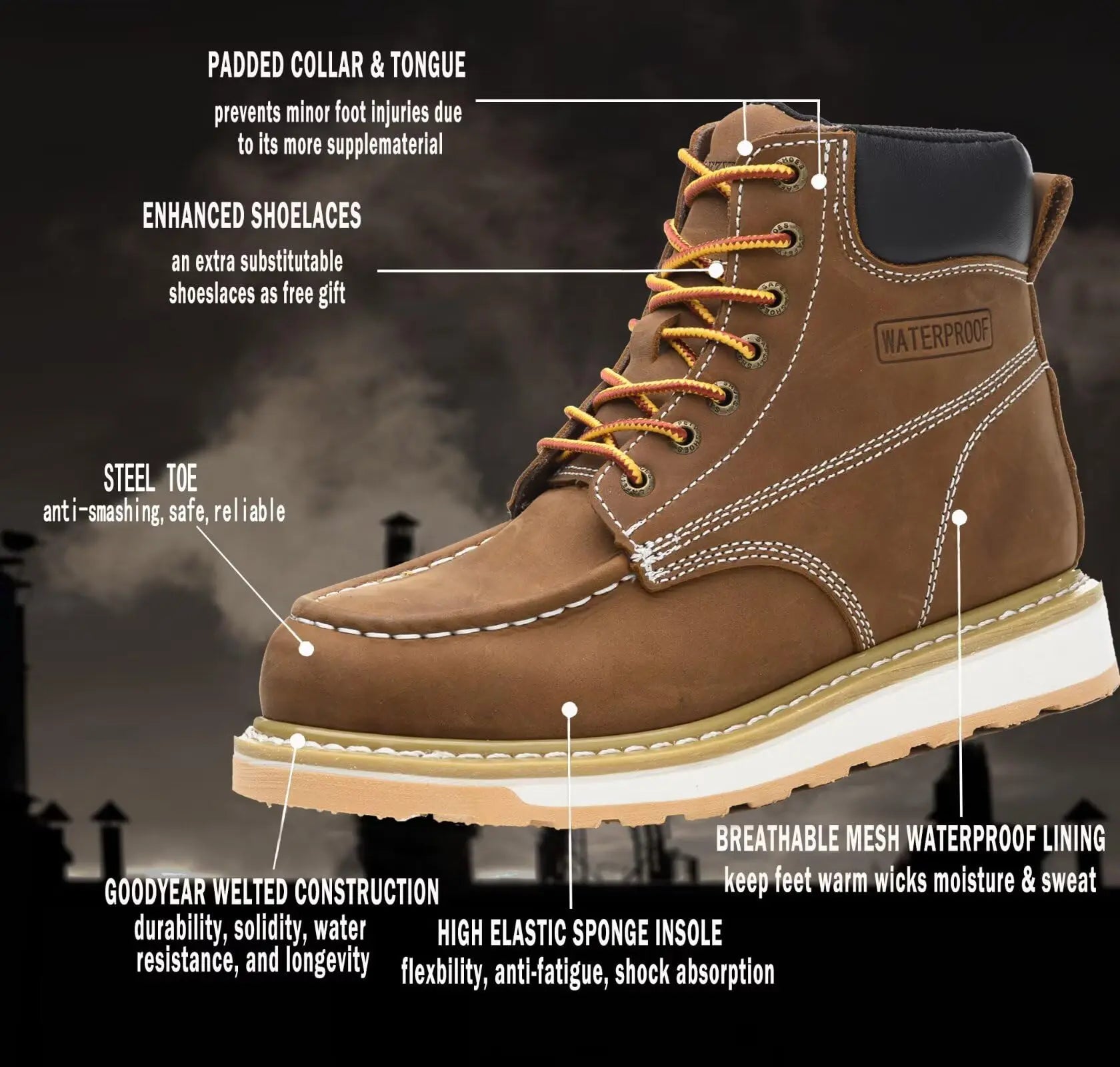 AZXPROT Men'S Boots Boots for Men Casual Boots Motorcycle Combat Ankle Dress Boots Mens