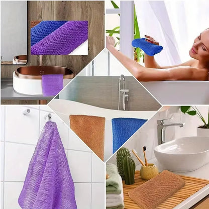 Mesh African Net Bath Sponge Water-Absorbent Long Strip Shower Scrubber Quick Foaming Lightweight Exfoliating Bath Towel