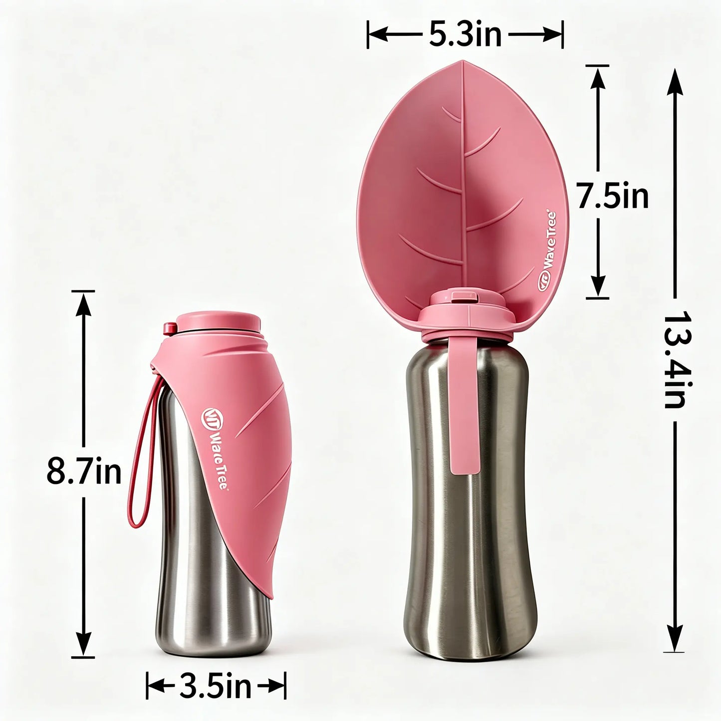 2 in 1 Dog Bowl & Water Bottle, Bpa-Free 24 Fl Oz/835 Ml Portable Dog Water Dispenser with Flip-Top Bowl, Leakproof Travel Pet Bottle for Walking, Hiking, Camping & Outdoor Adventures