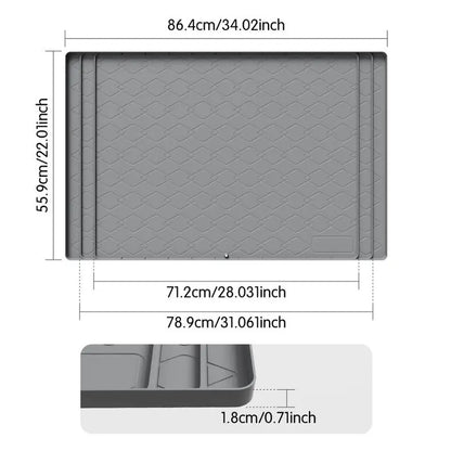Trimmable Silicone under Sink Mat for Kitchen Organization, Waterproof Cabinet Protector & Shelf Liner, Cut-To-Fit Drain Drip Tray (Fits 34"X22" & Smaller) Non Slip Mat Non Skid Mats