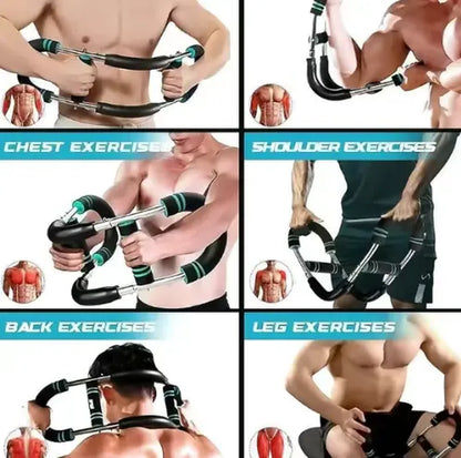 Arm Trainer , 60-110Lb Adjustable Chest Workout Equipment, Men'S Arm Strength Trainer, Portable Spring Resistance Power Twister Bar, for Home Workout Equipment Hand Grip Strengthener