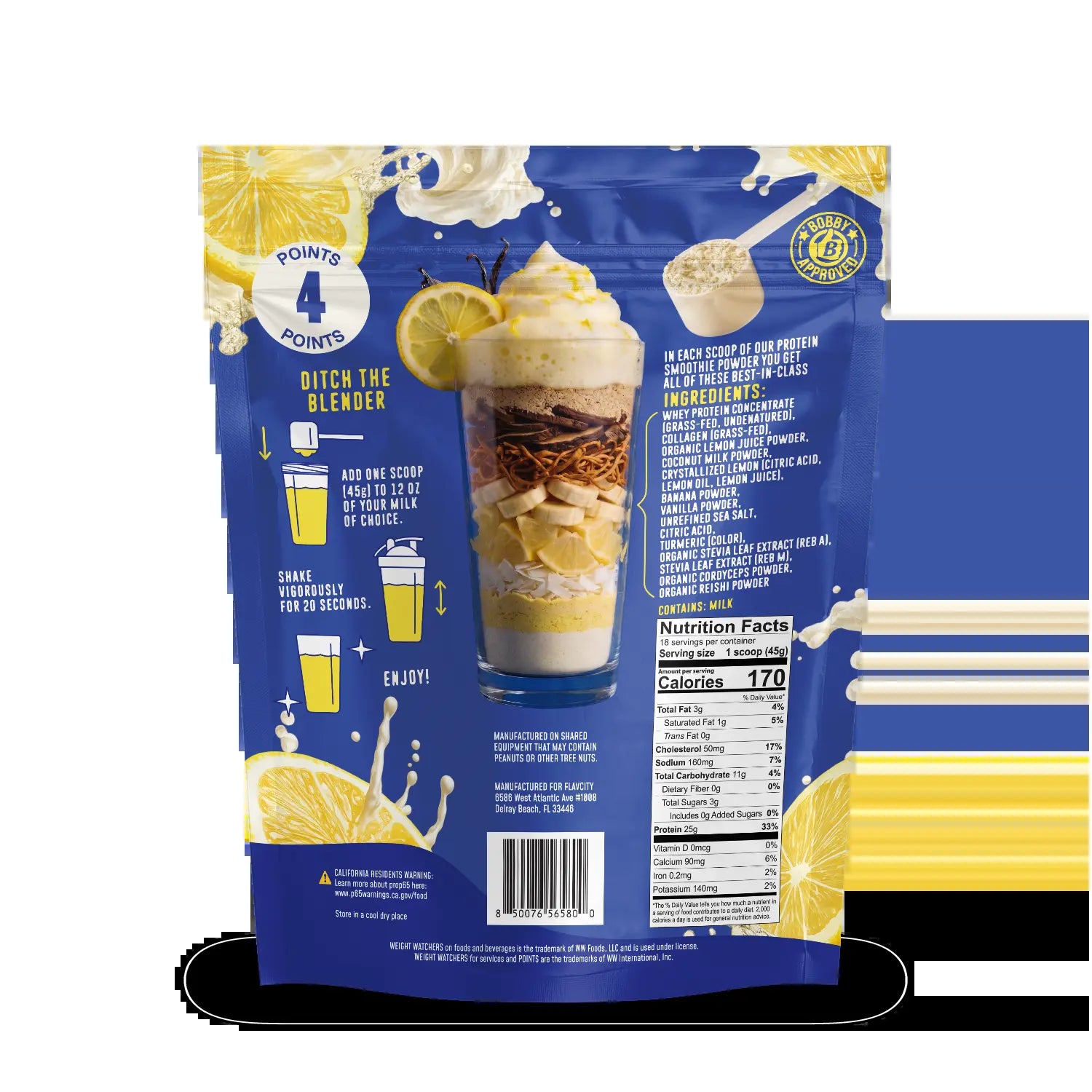 Whipped Lemonade Protein Smoothie by Flavcity Weight Watchers