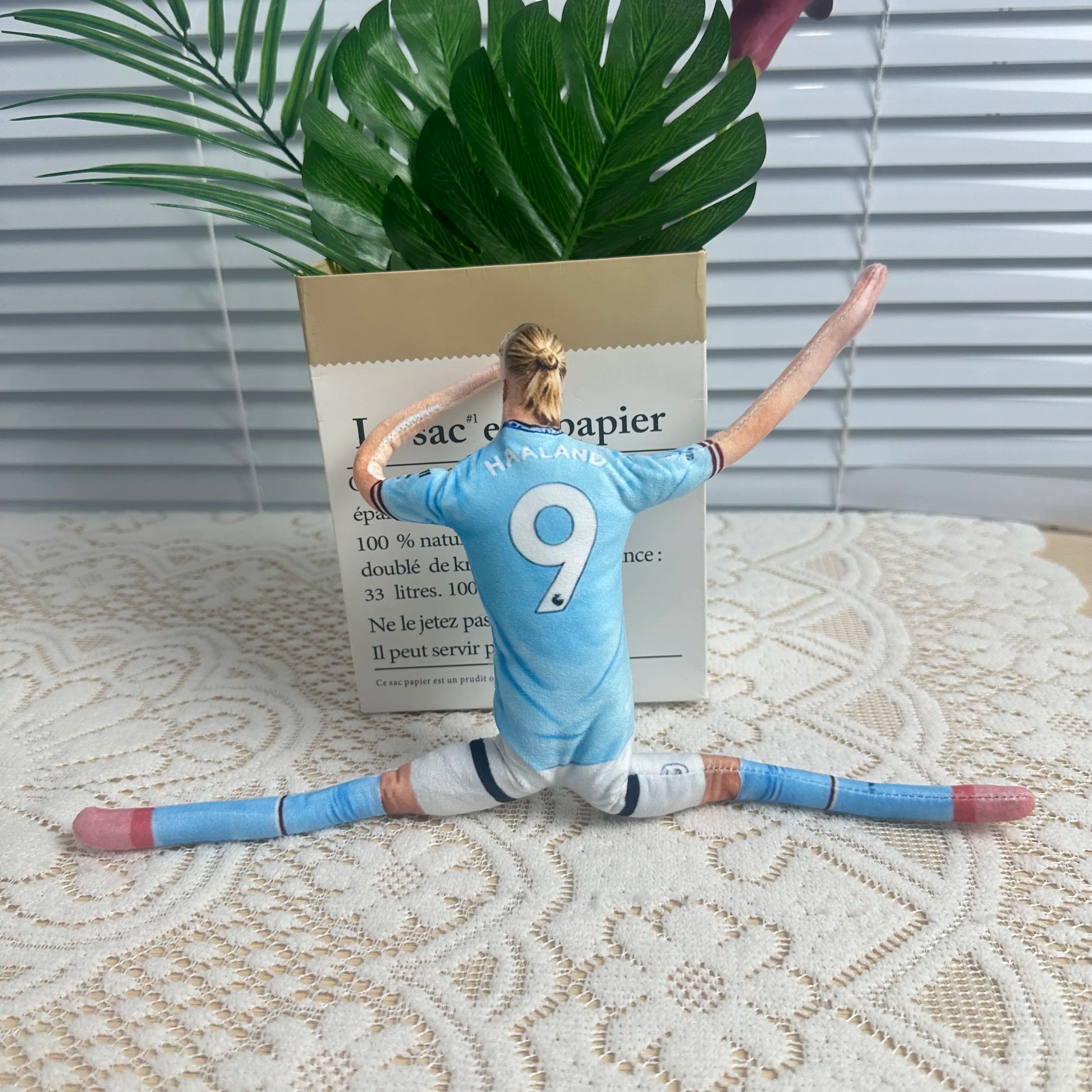 Soccer Player Plush Doll, Abstract Jointed Figure, Poseable Soft Toy for Room Decor, Funny Gift Idea for Football Fans