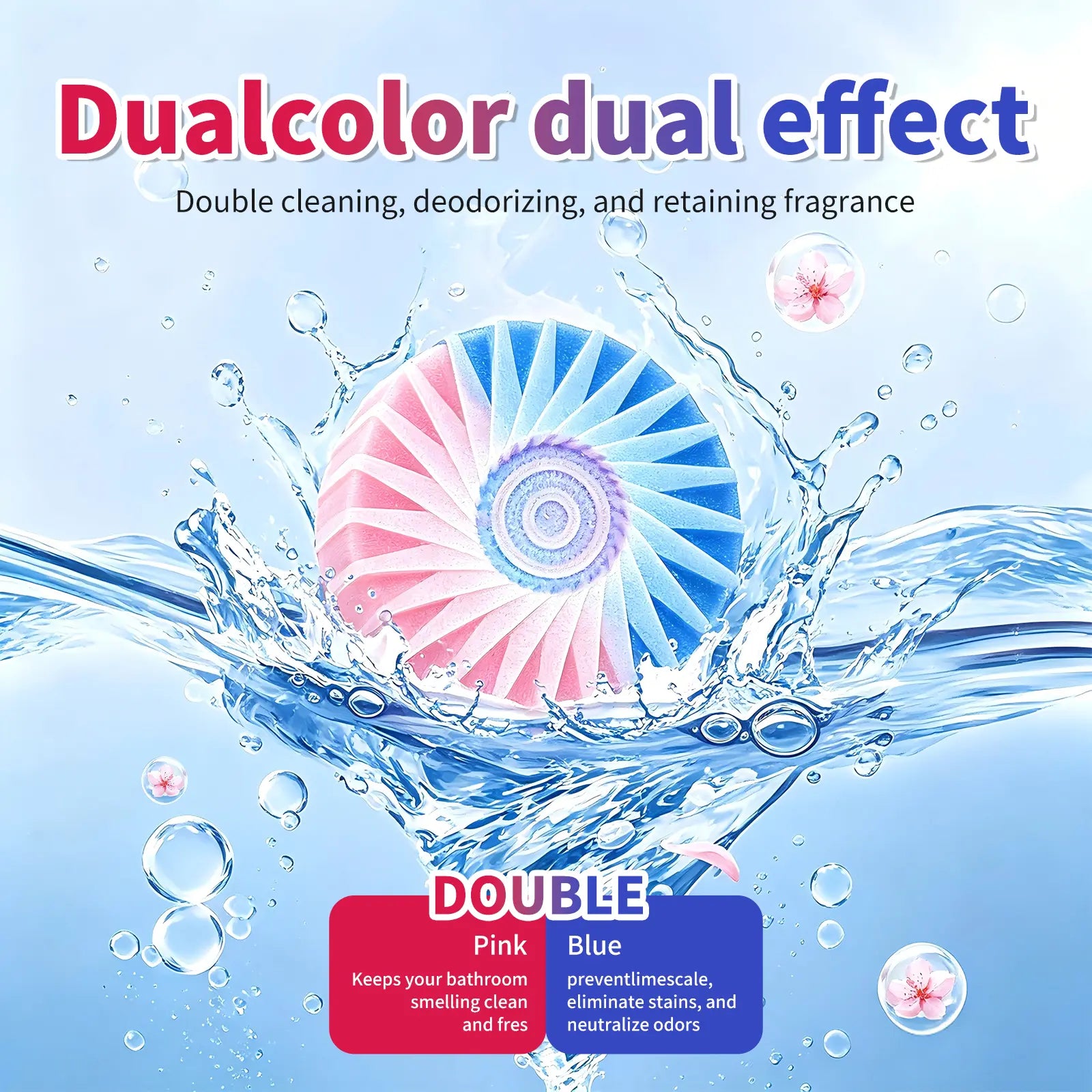 SOPAMI Dual-Color Toilet Bowl Cleaner - 2-In-1 Clean & Deodorize