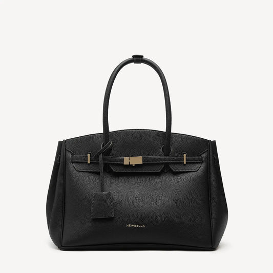 NEWBELLA Miranda M Size Top Handle Tote Bag- 13-Inch Laptop Work Bag with Organizer, Adjustable Crossbody Strap, Convertible Vegan Leather Handbag for Office, Travel and Everyday Use