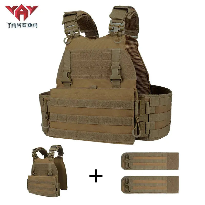 YAKEDA VT-8832TB Tactical Lightweight Tactical Chest Vest - Summer Outdoor Camouflage Equipment with Multiple Pockets, Multifunctional Protective Gear