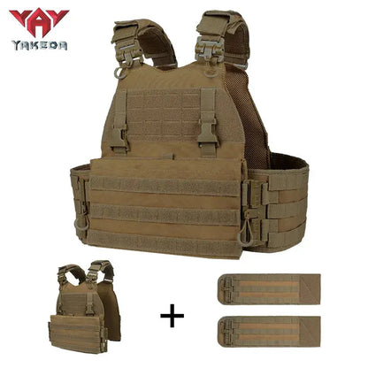 YAKEDA VT-8832TB Tactical Lightweight Tactical Chest Vest - Summer Outdoor Camouflage Equipment with Multiple Pockets, Multifunctional Protective Gear