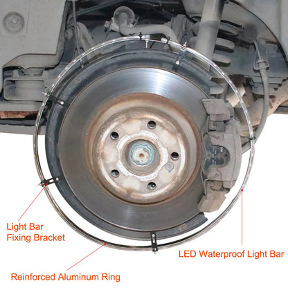 Ultimate 4PCS RGB LED Wheel Ring Light Kit with APP & Remote Control for Car Truck - IP67 Waterproof Decorative Light Accessories, Chasing Flow RGB Rim Light, RGB Coaxial Speaker Lights with Bluetooth