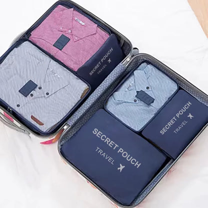 6 Pcs/Set Pink/Blue/Grey Travel Storage Bag Large Capacity Waterproof Luggage Clothing Underwear Storage with Zipper