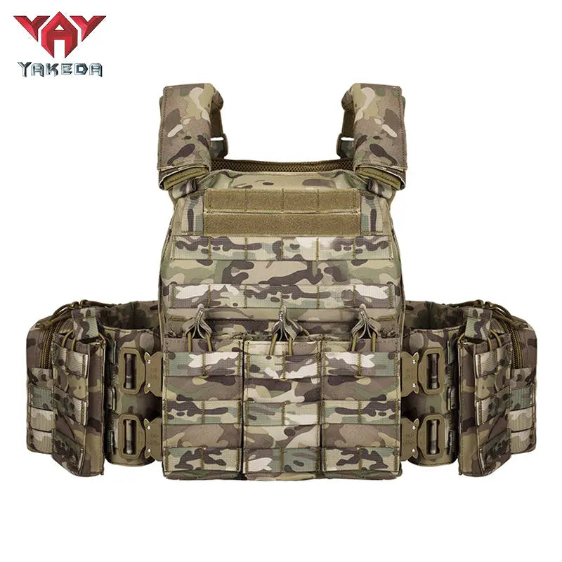 YAKEDA VT-6031-6 Active Tactical Chest Vest, 600D Polyester Tactical Gear, Protective Equipment for Sports Activities