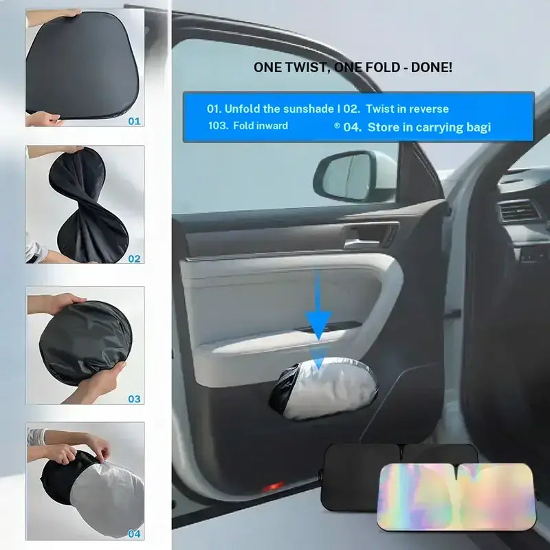 Laser Car Windshield Sun Shade | Reflector Sunshade Offers Ultimate Protection for Car Interior | Cool Reflective Sun Blocker Fits Sedan/Suvs, Mpvs. (57X31 In),Summervibes Summerwins