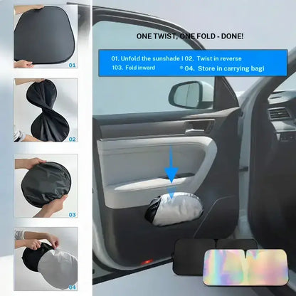 Laser Car Windshield Sun Shade | Reflector Sunshade Offers Ultimate Protection for Car Interior | Cool Reflective Sun Blocker Fits Sedan/Suvs, Mpvs. (57X31 In),Summervibes Summerwins