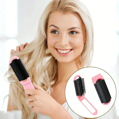2 in 1 Mini Hair Brush Folding Massage Comb Head Massage Anti-Static Portable Hair Combs Mirror Air Cushion Scalp Massage Comb