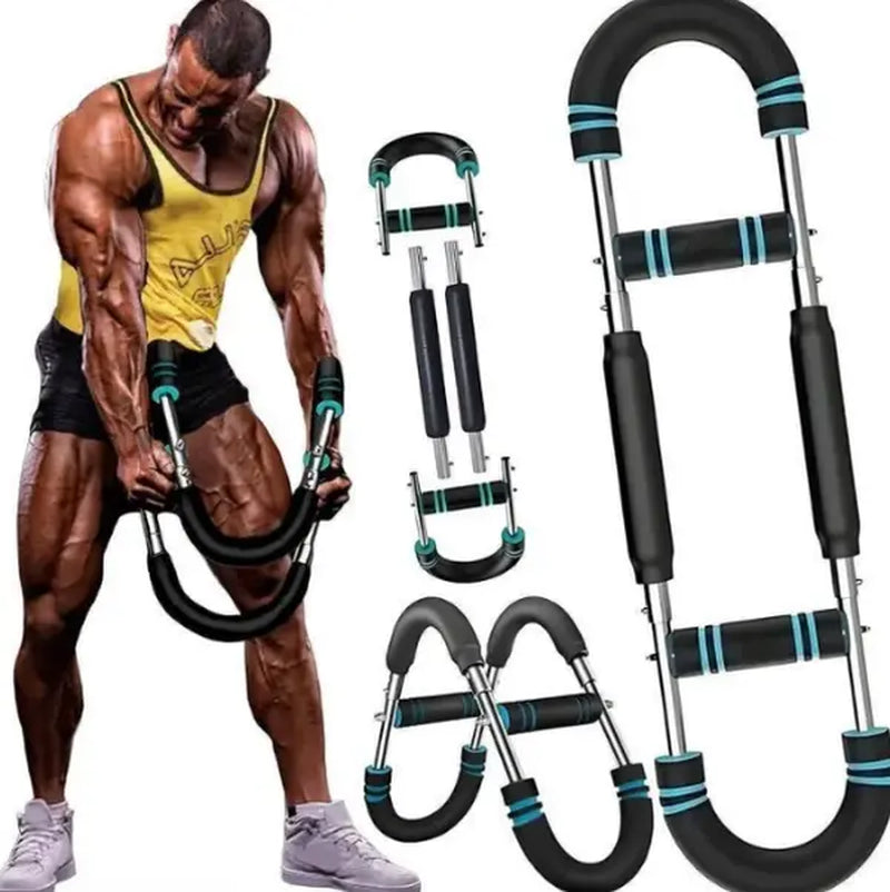 Arm Trainer , 60-110Lb Adjustable Chest Workout Equipment, Men'S Arm Strength Trainer, Portable Spring Resistance Power Twister Bar, for Home Workout Equipment Hand Grip Strengthener