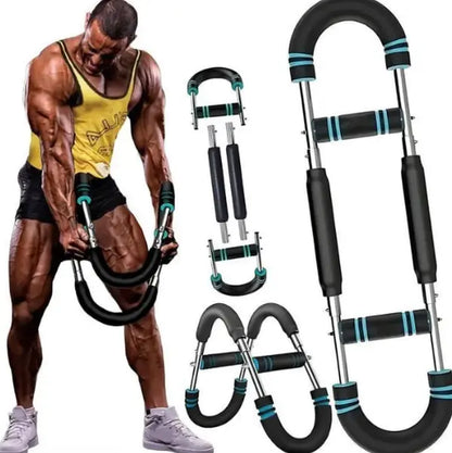 Arm Trainer , 60-110Lb Adjustable Chest Workout Equipment, Men'S Arm Strength Trainer, Portable Spring Resistance Power Twister Bar, for Home Workout Equipment Hand Grip Strengthener
