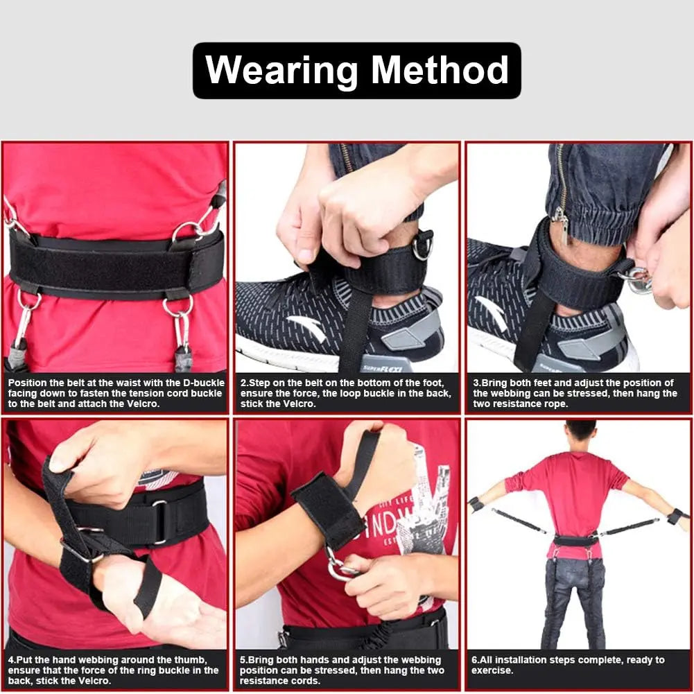 Boxing Training Resistance Band Set Leg Strength and Agility Training Strap System for Boxing,Mma,Muay Thai,Karate Combat, Basketball,Football Build Speed and Strength for Hitting Ynxing