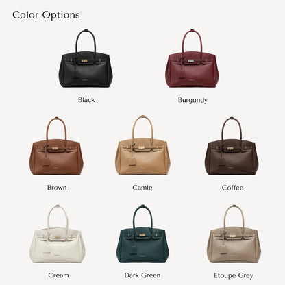 NEWBELLA Miranda M Size Top Handle Tote Bag- 13-Inch Laptop Work Bag with Organizer, Adjustable Crossbody Strap, Convertible Vegan Leather Handbag for Office, Travel and Everyday Use