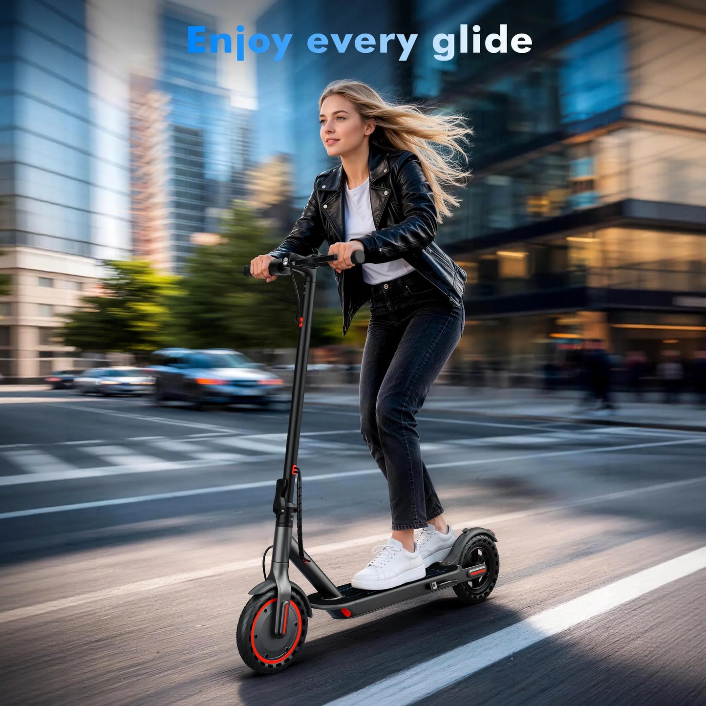 【Aopo】Electric Scooter - 350W Motor, 36V Battery, 19Mph Max Speed, 4-Speed, 12-15 Mi Range, App-Controlled, Dual ABS Brakes, Portable Foldable, Fitness for Everyone, Ideal Gift for Family & Friends