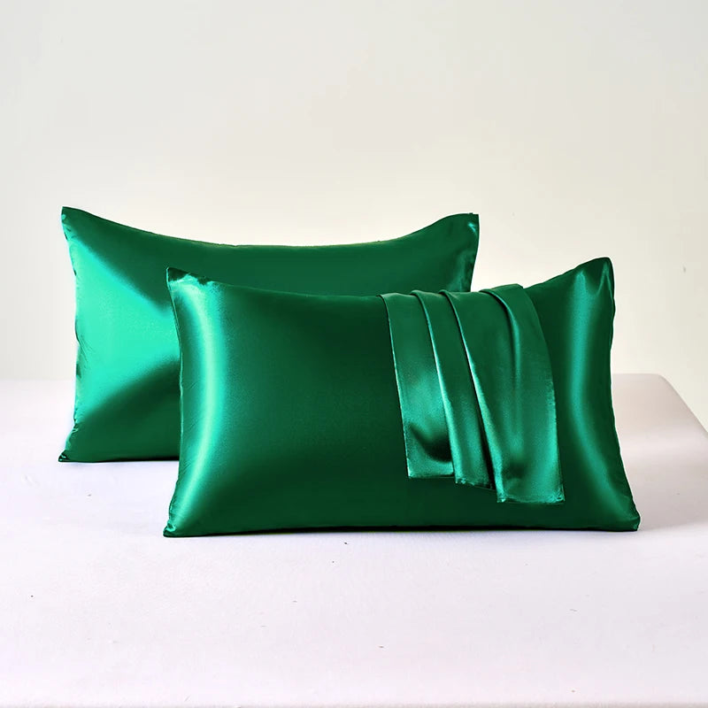 2Pcs Satin Pillowcase for Skin and Hair, Satin Pillow Cases Set of 2 Soft Breathable Smooth Cooling Pillow Covers for Sleeping