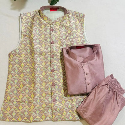 Kurta Set Men'S Elegant Jacket with Comfortable Fit for Suits - Menswear