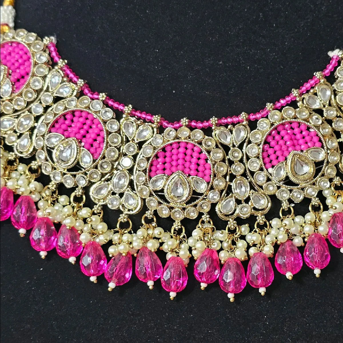 Traditional Indian Pakistani Desi Necklace Earrings Tikka Set