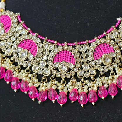 Traditional Indian Pakistani Desi Necklace Earrings Tikka Set