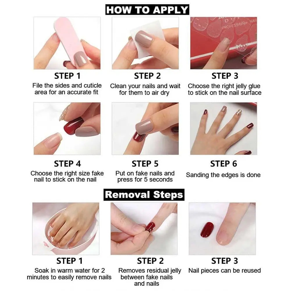 24Pcs Square Medium-Length Nails, Gradient Nude Fake Nails, Reusable, Beginner-Friendly, Includes Jelly Glue and Nail File, Nail Manicure Kit, Nail Designs, Nail Kit Set