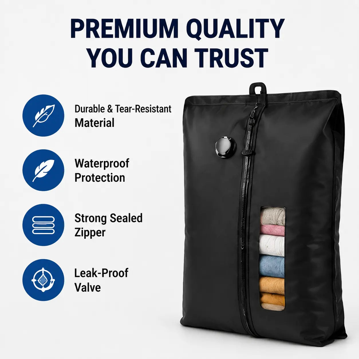 Travel Vacuum Storage Bag Lightweight Pouch with Portable Electric Pump, Space Saver Compression Bag for Clothes, Suitcase Organizer for Vacation Packing Graduation Gift