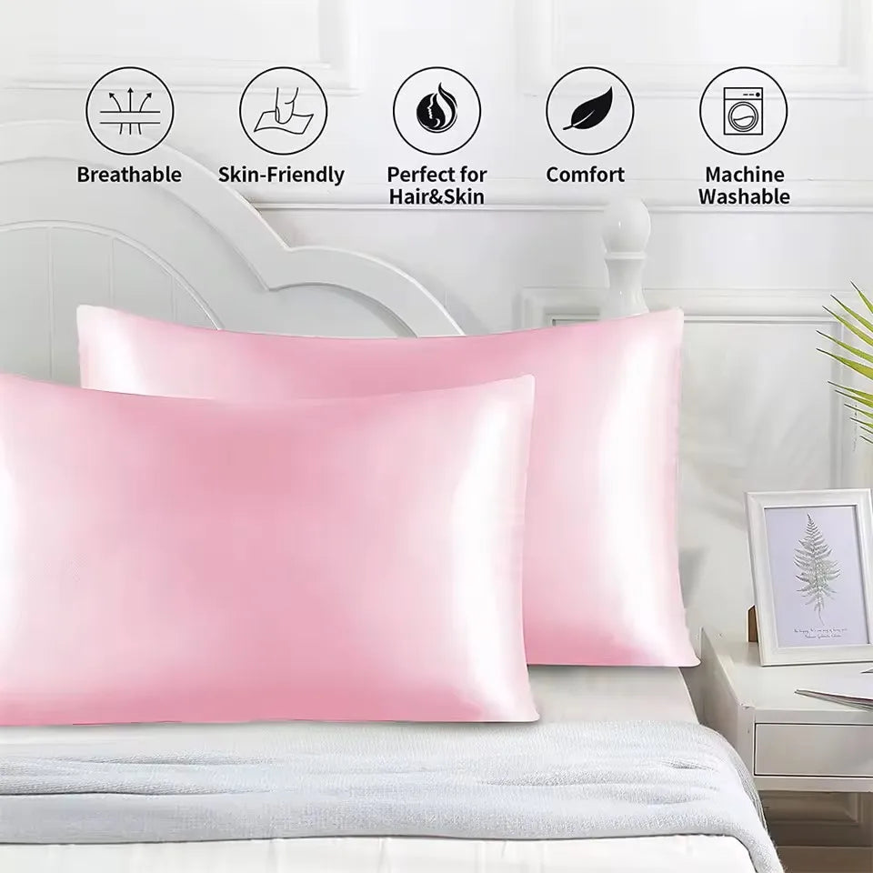 1PC Satin Pillowcase for Hair Similar to Silk Pillow Cases for Skin, Silky & Soft Pillow Covers, Gifts for Her or Him