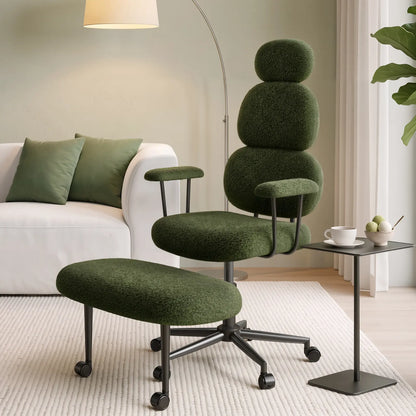 Pinmoco Modern High-Back Ergonomic Office Criss Cross Chair - with Armrests, Dual-Layer Soft Fabric Seat, 360° Swivel, Adjustable Seat Height, for ADHD & Stress Relief, Self-Assembly Required, Ergonomic Office Chair