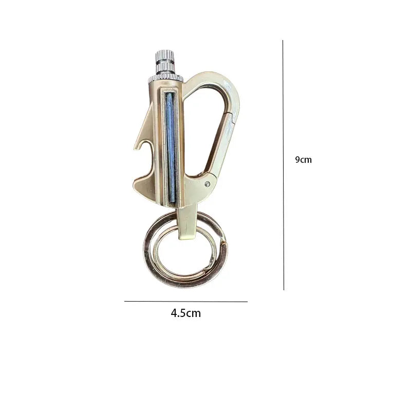3-In-1 Flint Fire Starter Keychain - Waterproof, Windproof, Refillable Kerosene Permanent Match with Bottle Opener, Emergency Survival EDC Multitool for Camping, Hiking, Metal Gift for Men（Doesn'T Include Fuel）
