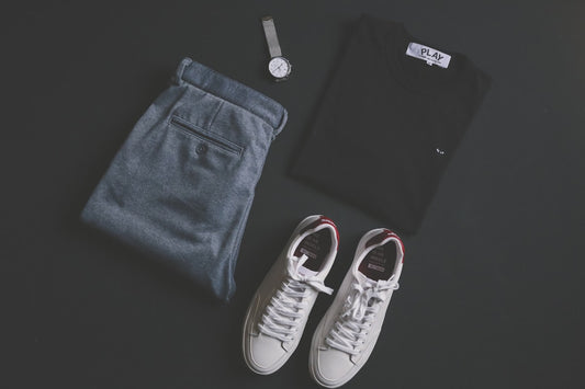 Pair of white low-top sneakers